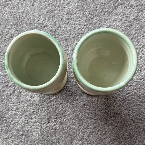 Unicorn Goblets Handmade Ceramic Pale Green Set of 2 - Picture 9 of 9